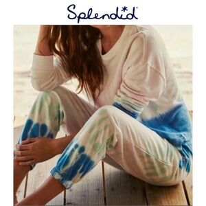 SPLENDID SET Sunrise Ombré White Tie Dye set Size S